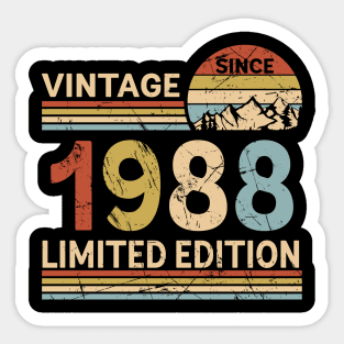 Vintage Since 1988 Limited Edition 35th Birthday Gift Vintage Men's Sticker